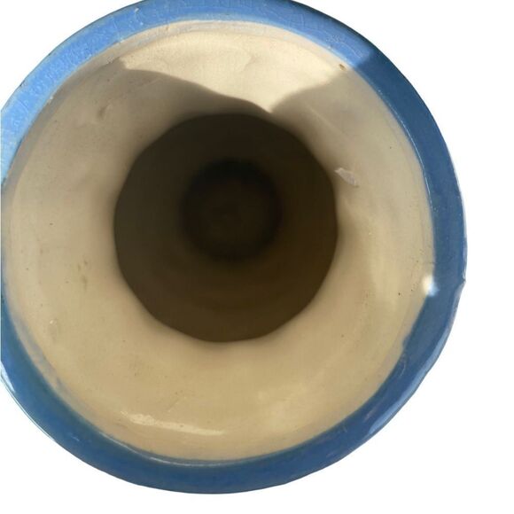 Vintage - Japan Blue Vase with White Cherub Angels - Wedgewood Style Handles - Picture 3 of 4